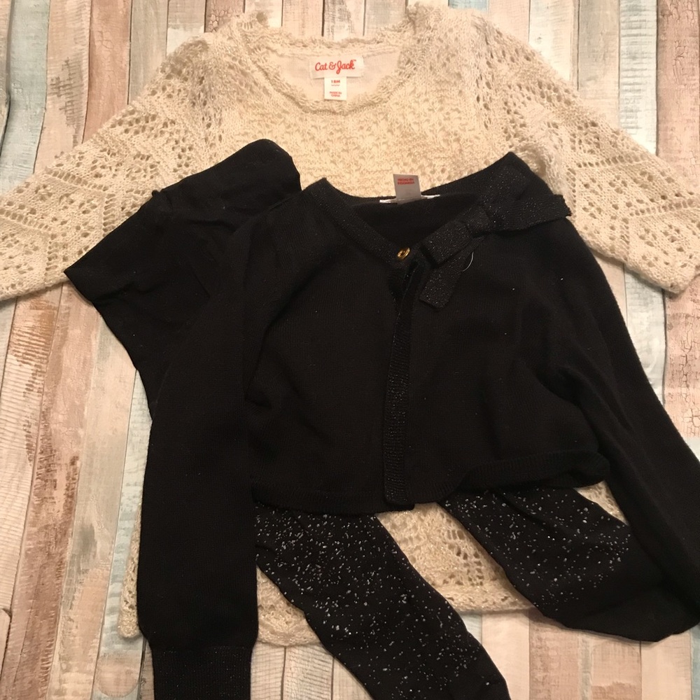 Cream sweater dress set